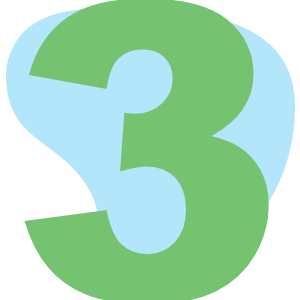 Graphic illustration of the number three